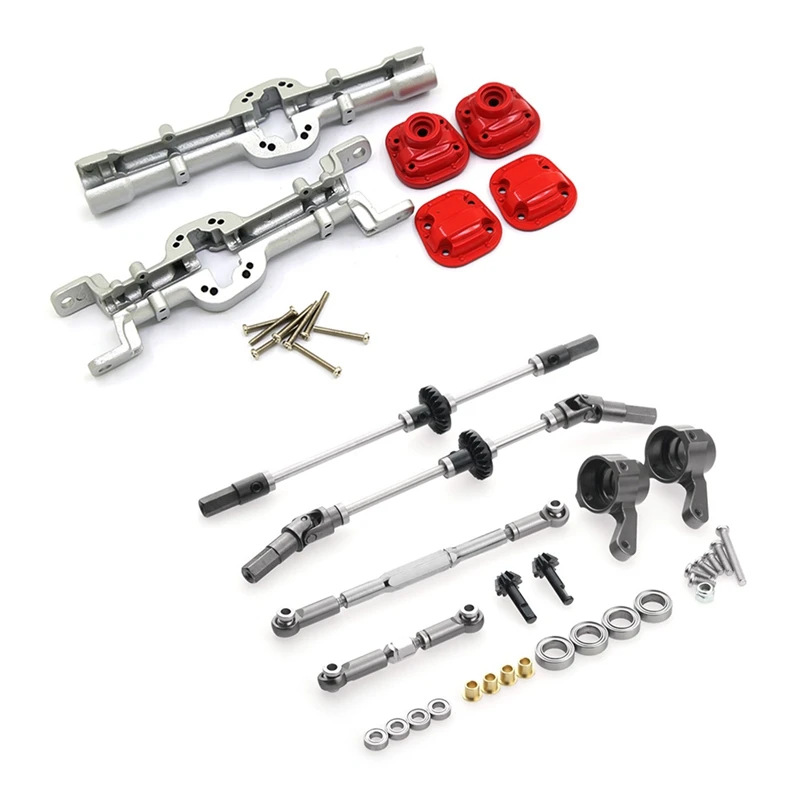 

Metal Front & Rear Complete Axle with Steering Rod for MN D90 MN-90 MN99 MN99S 1/12 RC Car Upgrade Parts