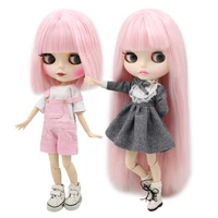 icy dbs blyth doll short pink hair matte face joint body white skin long hair 16 bjd anime toy