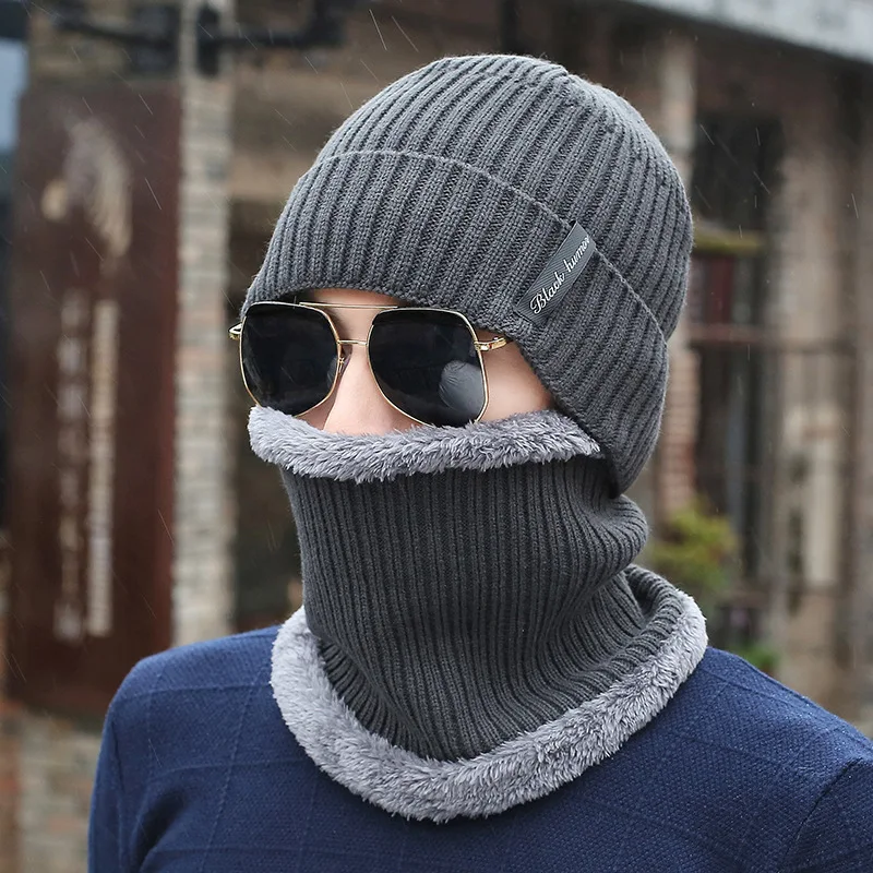 OZyc зимние шапочки для мужчин шарф вязаная шапка шапки маска Gorras Bonnet Теплые Мешковатые Зимние головные уборы для мужчин и женщин Skullies Beanies шапки