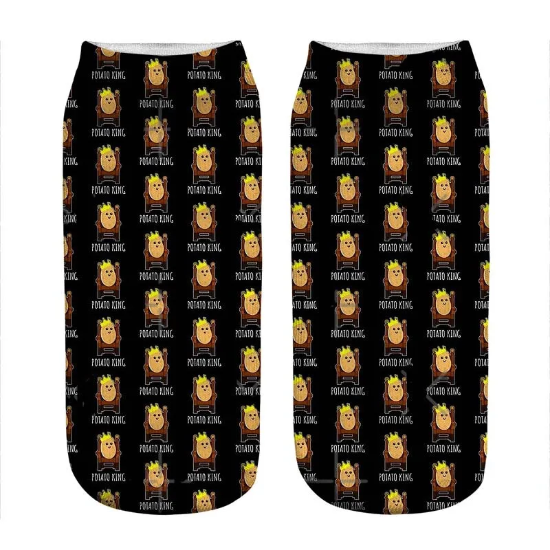 

Women's socks kawaii Potato King Funny gift Printed Socks Woman harajuku Happy Funny Novelty cute girl gift Socks for women