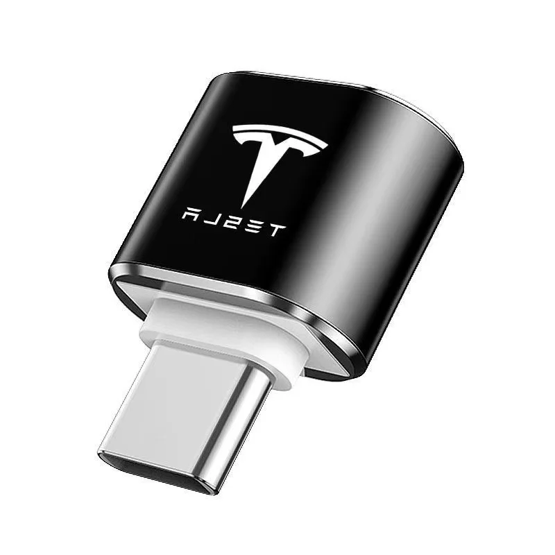 Автомобильный мини-конвертер с интерфейсом Type-C на USB A, зарядный адаптер для Tesla Model 3 Y X 2021 2020, аксессуары для интерьера - изображение