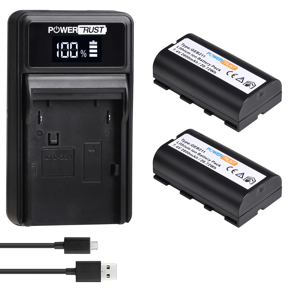 

7.4V 2800mAh GEB211 Battery and Charger for GEB212 GKL311 GPS900 GPS1200 GRX1200 GX1200 VIA Piper 100 Piper 200 RX1200 RX900