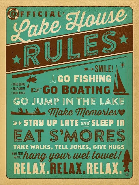 

400X300MM Lake_LakeHouseRules_RGB jumbo fridge magnet SFM-0457