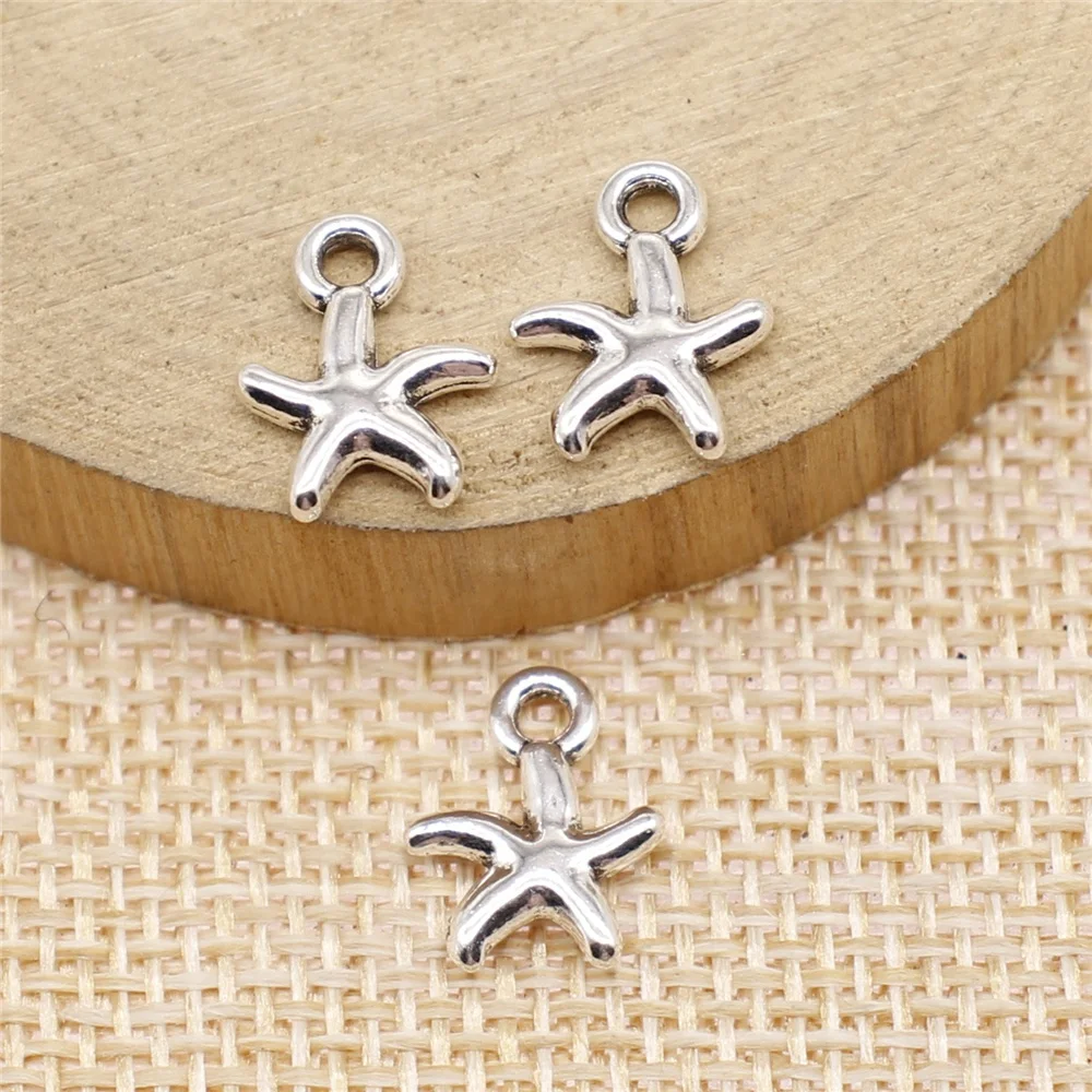 

20Pcs 12x10mm Antique Silver Color Starfish Charms Antique Jewelry Making DIY Handmade Craft