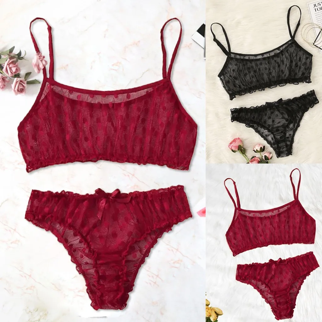Нижнее белье сексуальный бюстгальтер набор Для женщин сексуальная из сетчатой