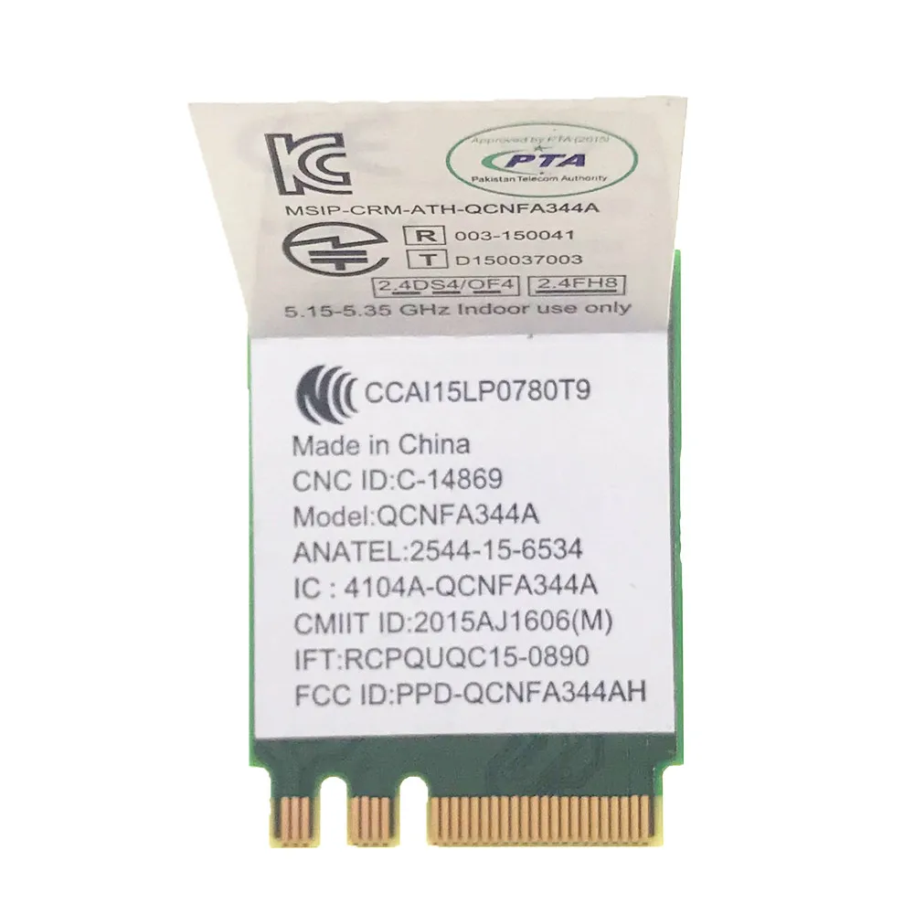 NFA344A QCNFA344A M.2 WiFi карта для Lenovo ThinkPad 710S E470 E475 E570 E575 V310 YOGA 710 720 910 Series FRU 01AX713|Сетевые