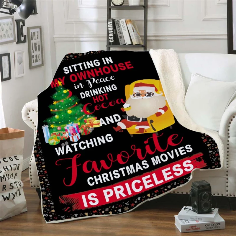 

New Double-Sided Christmas Blanket Super Soft Cozy Warm Plush Throws For Adults Children Room