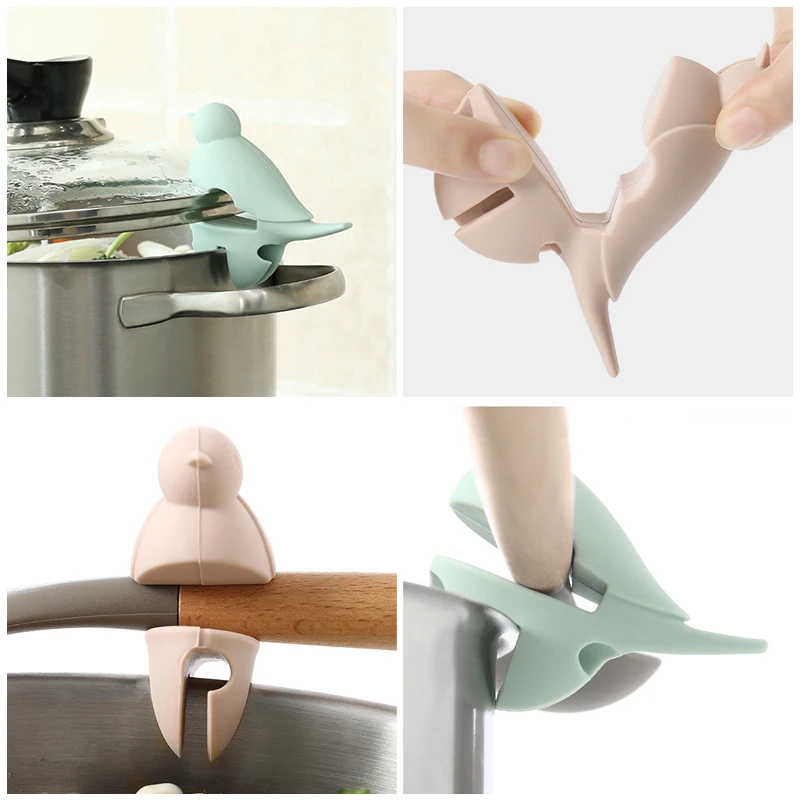 Горшок боковой зажим держатель ложки анти ожога силиконовый захват горшок ложка