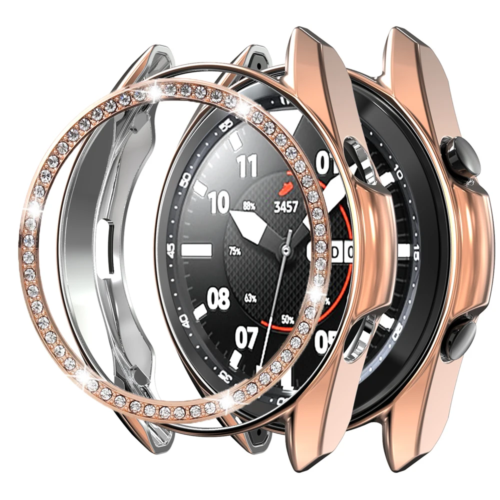 Чехол с кольцом-рамкой для часов samsung gaalxy watch 3 45 мм 41 мягкий чехол-бампер из ТПУ