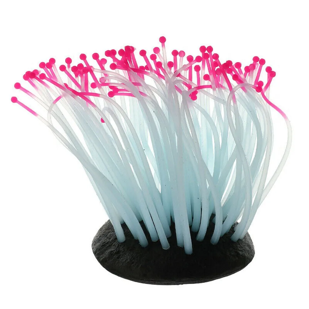 Силиконовый аквариум светящийся морской анемон искусственное Коралловое