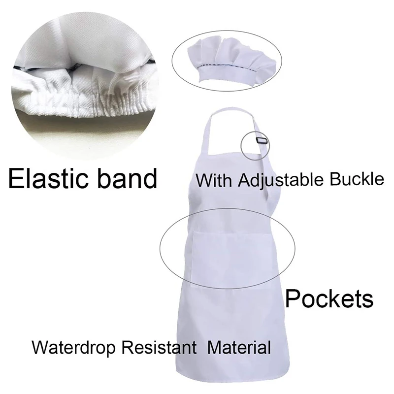 HOT-6-Piece Children's Apron and Chef Hat Set Adjustable Kitchen for Cooking Painting | Дом и сад
