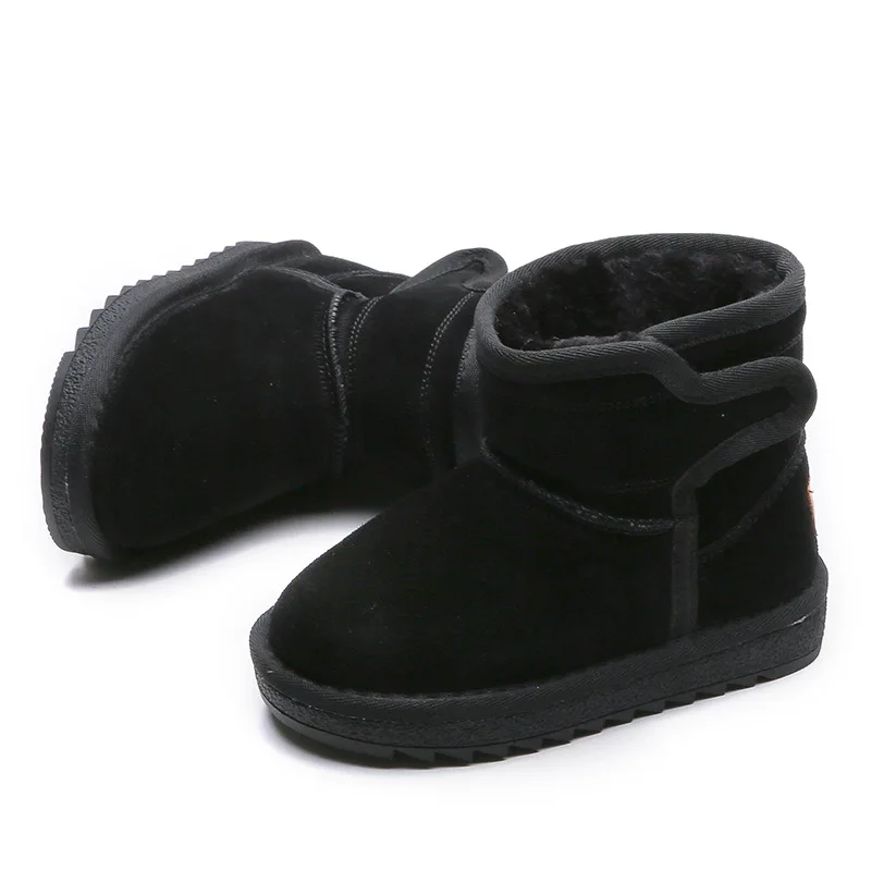 2019 г. Новые зимние сапоги из натуральной кожи для детей сгущение снежных сапог