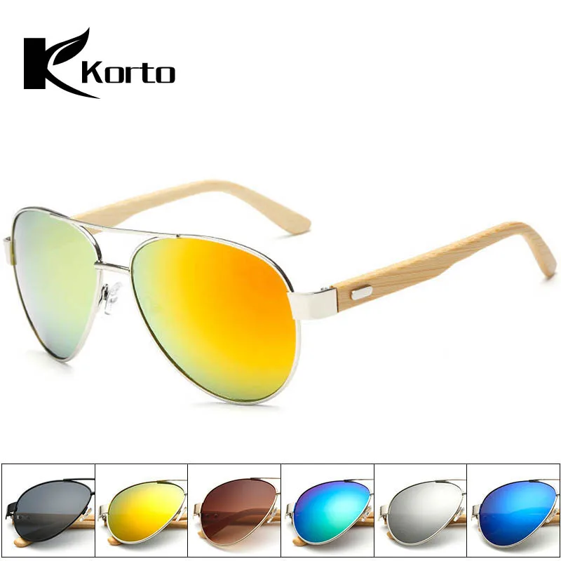 2019 модные деревянные солнцезащитные очки пилота Мужские Женские бамбуковые