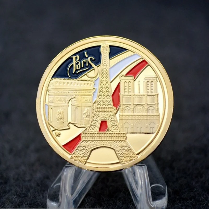 

1889 Paris Landmark Arc De Triomphe, The 100th Anniversary of The French Revolution, Gilded Commemorative Coin Collection Coin