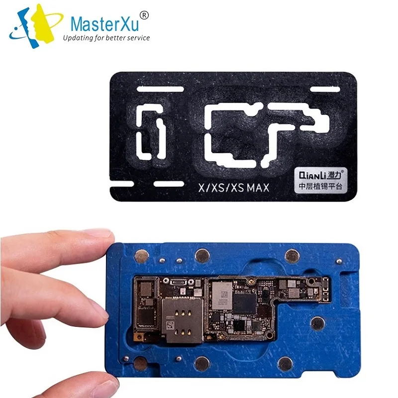 

MasterXu QianLi Middle Frame Reballing Platform Soldering Fixture for iPhone X XS XS Max Logic Board Repair Net Fixture