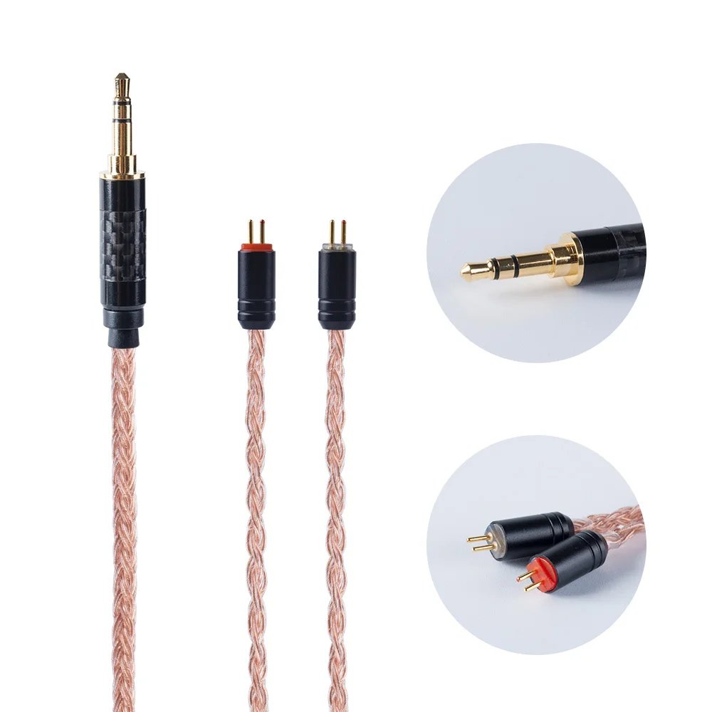 HiFiHear 16 Core Import Single Crystal Copper Cable 2.5/3.5/4.4mm With MMCX/2pin Connector For KZ ZS10 AS10 CCA C12 BLON BL-03