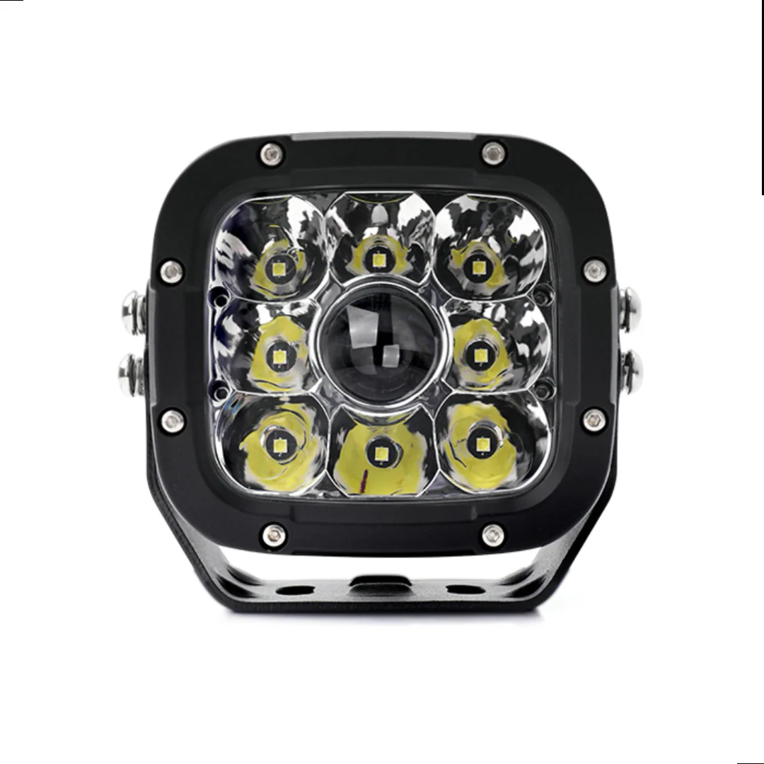 

2021 New Cars Universal Fog Lamp Work Light Aurora 5"Inch 55W Yellow Led Laser Driving Lights In Auto Lighting System IP67