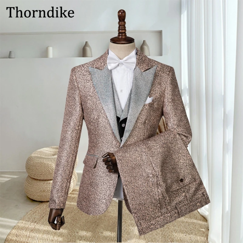 

Gwenhwyfar Men Suit Bridegroom Wedding Tuxedo New Style Blazer Pattern Jacket Vest Pant 3 Piece Slim Fit Groom Terno Custom Made