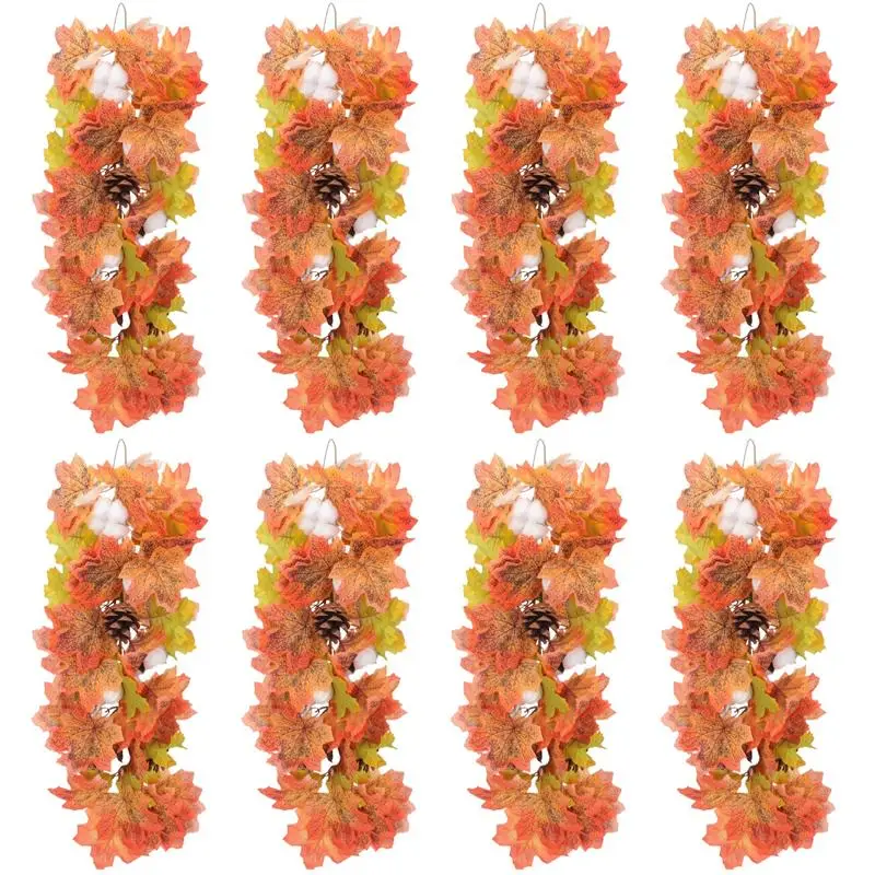 

8pcs Thanksgiving Decoration Indoor Outdoor Wall Hanging Background Decoration Simulation Maple Leaf Ornaments Thanksgiving