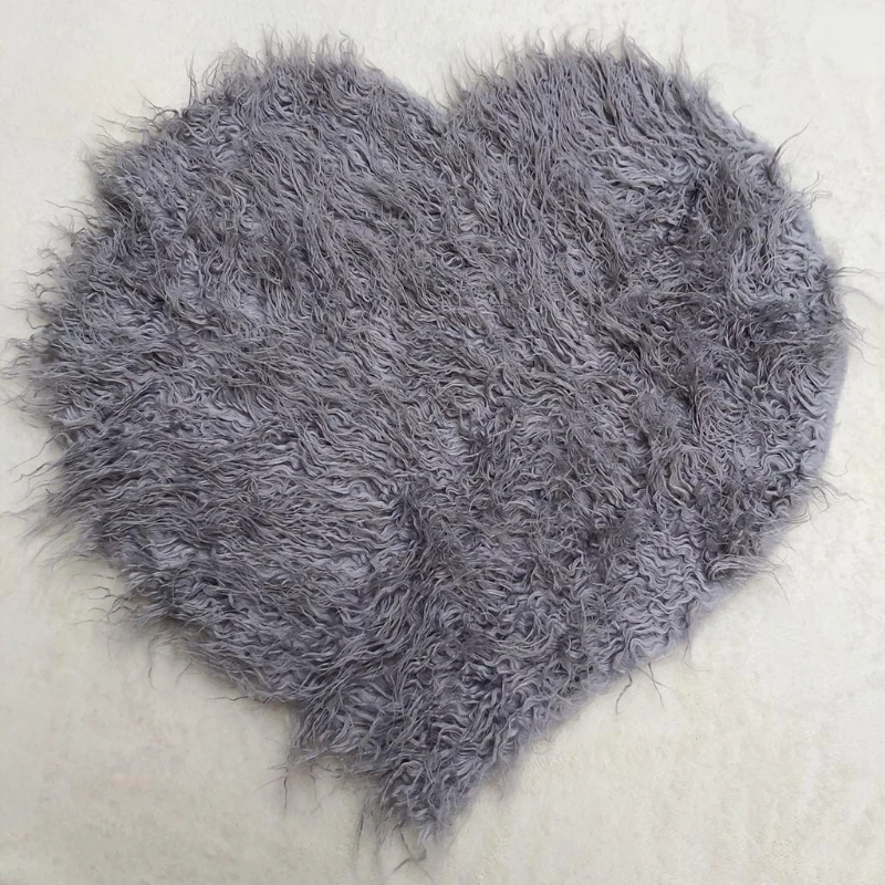 D0AF-Manta de coraz&oacute;n para reci&eacute;n nacido, accesorio de fotograf&iacute;a de piel sint&eacute;tica suave para beb&eacute;, Fondo Infantil, cesta de relleno-1