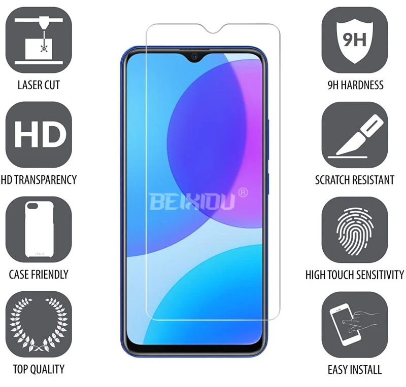 2 шт Полное закаленное стекло для vivo U3 защита экрана 2.5D 9h защитная пленка|Защитные