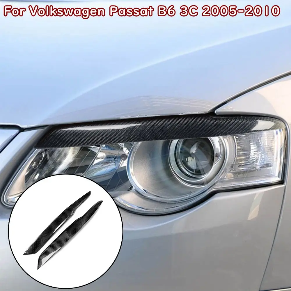 

Carbon Fiber Eyebrow Eyelid Car Headlight Eyebrows Stickers Trim Cover For Volkswagen Passat B6 3C 2005 2006 2007 2008 2009 2010