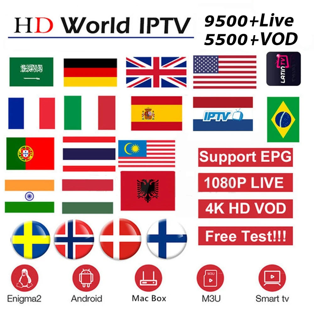 HD мировое IPTV 9500+ Live 5000+ VOD 4K HD канал лучший для Европы арабский Азиатский Африка Америка Android tv Box M3U IP tv подписка