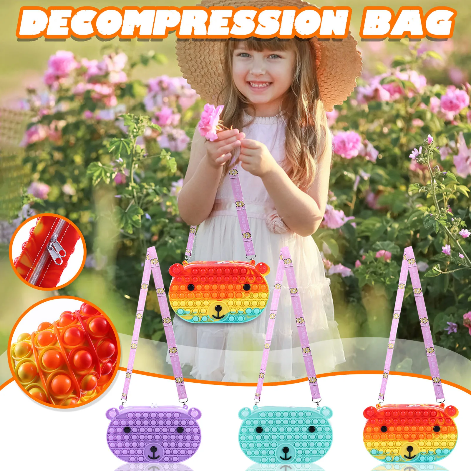 

Hot Sale Adult Decompression Toys Large-size Fingertip Toys Push Bubble Fidget Pendant New Fidget Bag Children Anti-stress Поп И