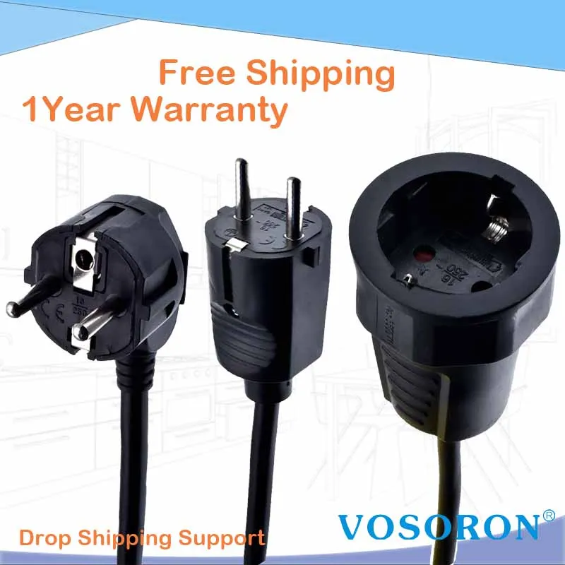 Удлинитель питания Schuko CEE европейский/немецкий стандарт 250 В 16 А|Сетевые шнуры и