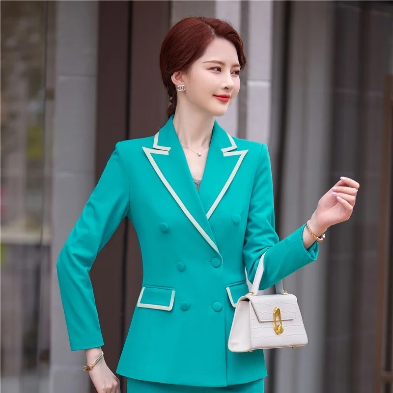 Women's jacket Fashion Double Btreasted Coat OL Styles Fall Spring Blazers for Women Business Work Blazer Outwear Tops Oversize