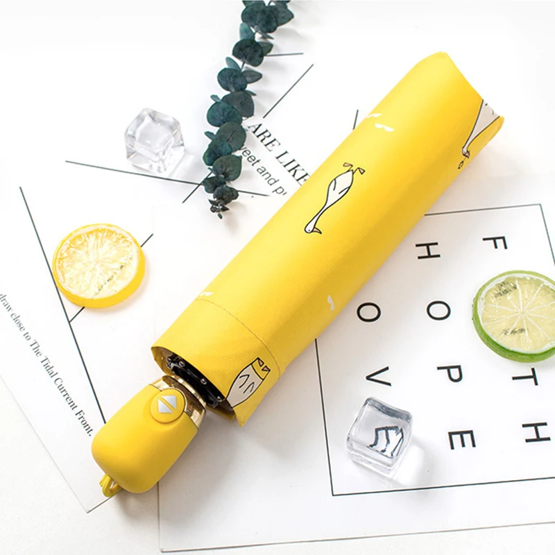 Зонт Для женщин Девушка Дизайн Автоматический зонт желтый Ветрозащитный с