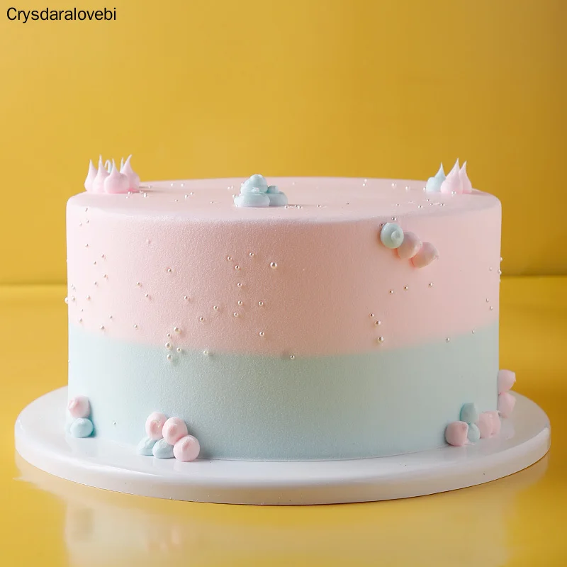 Modelo de pastel de simulaci&oacute;n de 6/8 pulgadas, Gel de s&iacute;lice de pl&aacute;stico, muestra de tarta Artificial, muestras de decoraci&oacute;n de pasteles, suministros de tarta falsa-1