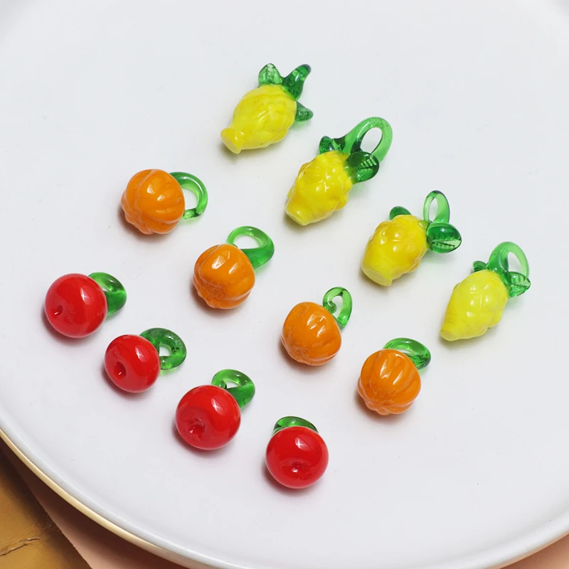 

Забавная Подвеска из стекла в виде тыквы, ананаса, томатов, ювелирные изделия ручной работы «сделай сам», серьги, шпильки, аксессуары, матери...