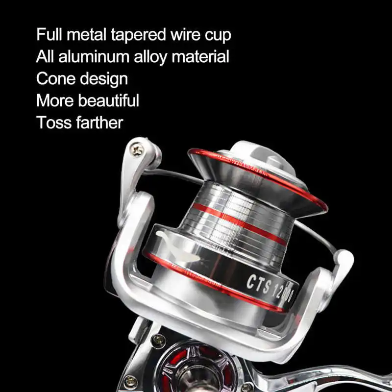 Fishing Wheel Full Metal Spinning Reel 13+1BB 4.0:1 Gear Ratio Long Shot CTS12000-CTS10000 | Спорт и развлечения
