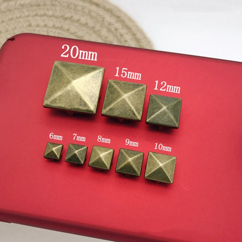 6-20 мм золотистые/Серебристые/бронзовые квадратные пирамидальные заклепки