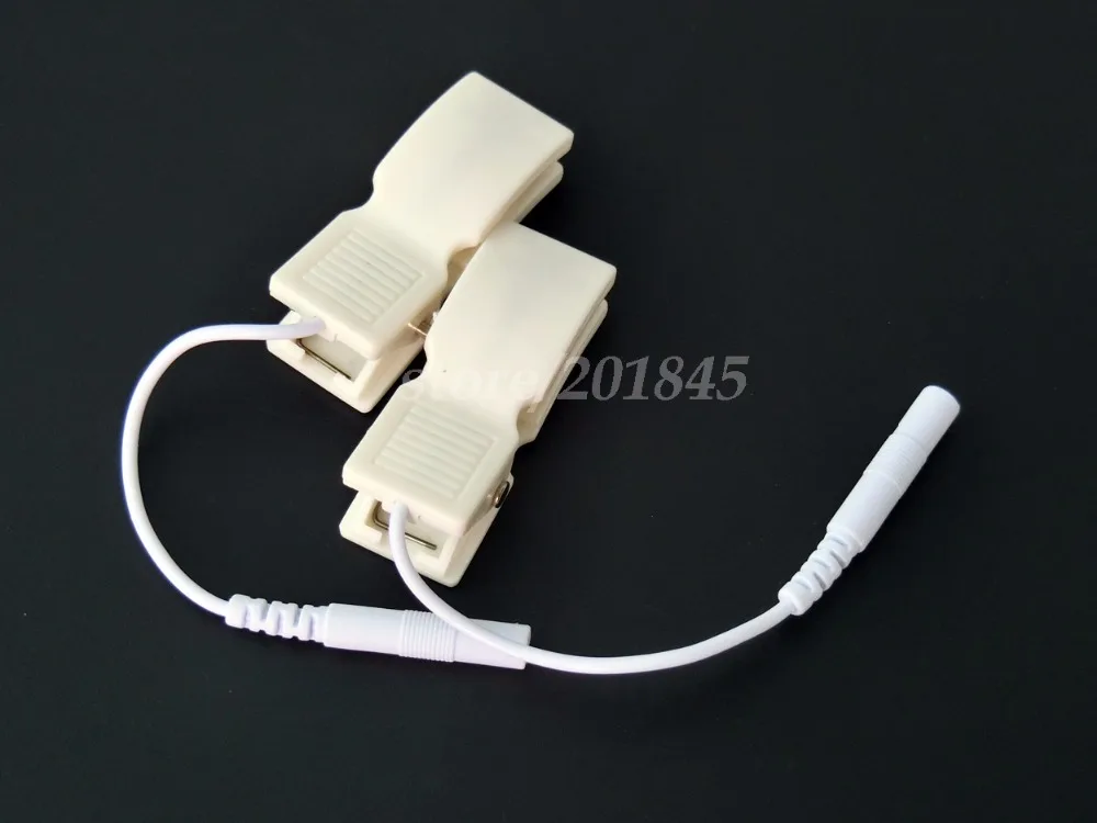 10 пар/упаковка кабельных проводов Beast & Ear Clip Electrode Lead Wires Cable Pin 2.5мм для электротерапевтических массажеров TENS Wire.