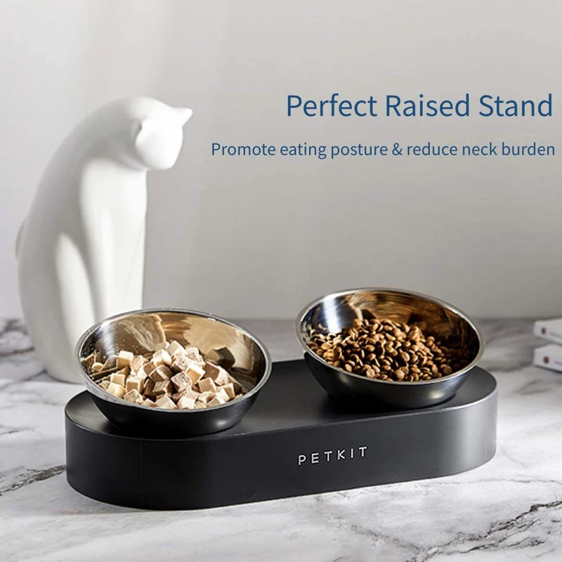 

New Xiaomi PETKIT Stainless steel Double Feeder bowls FRESH Nano 15 degree adjustable pet Cat Food Bowl Water Cup for pets feed