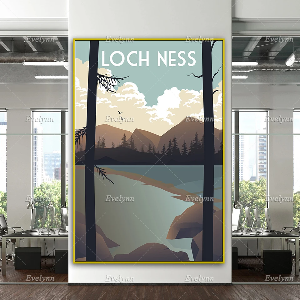 

Loch Ness Travel Poster, Loch Ness Travel Print, Scotland Travel Print, Scotland Poster, Home Decor Canvas Wall Art Prints Gift