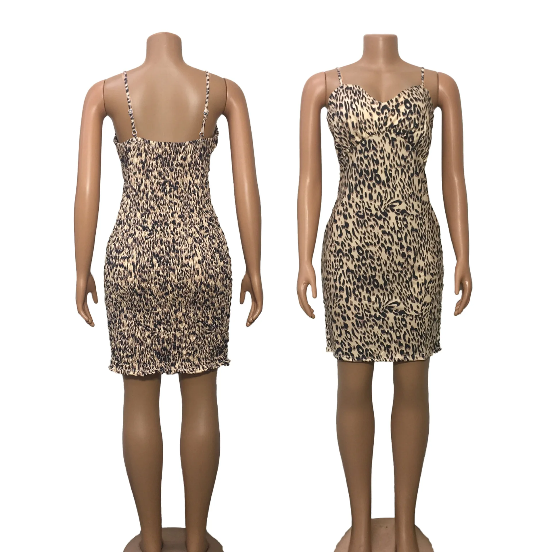 

Elegant ladies Bodycon pencil dress leopard print dress summer ladies sexy backless party mini dress