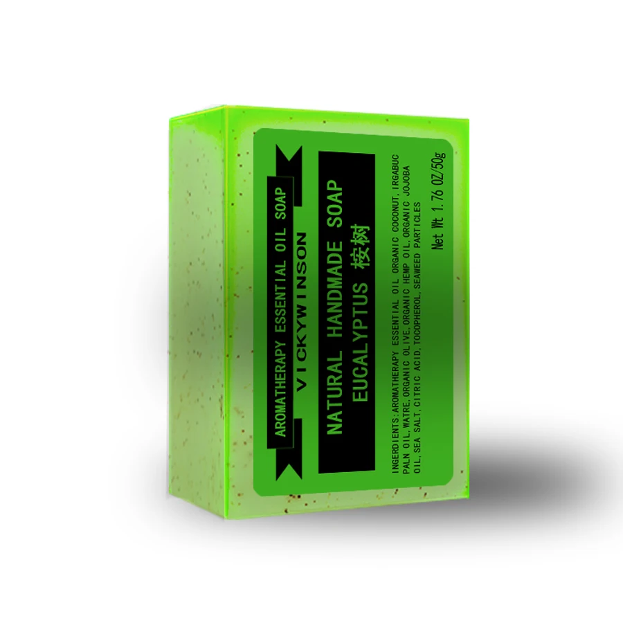 

Eucalyptus aromatherapy scrub soap 50g Deep cleaning pores , Prevent pores from clogging Body Exfoliating Scrub for Men & Women