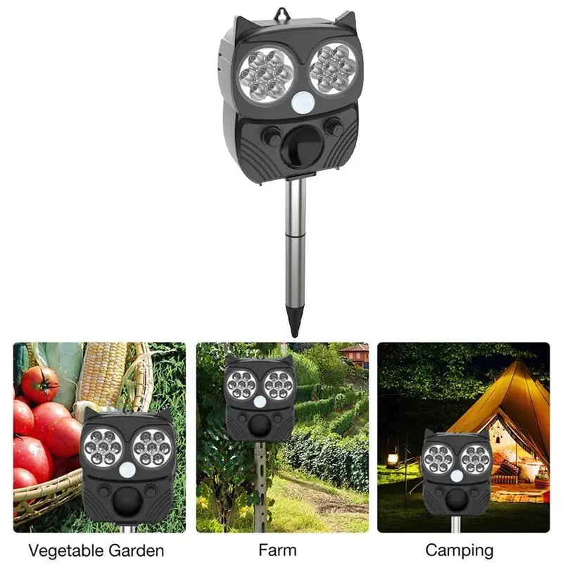 Солнечный ультразвуковой отпугиватель котов вредителей москитов средство