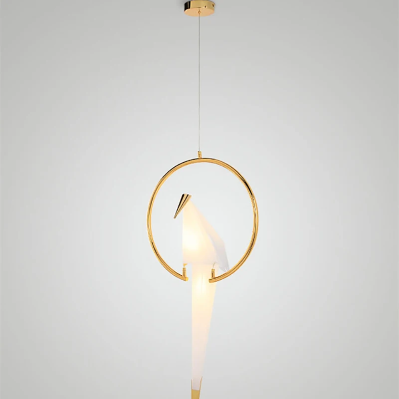 Современный подвесной светильник в скандинавском стиле с оригами и журавлем