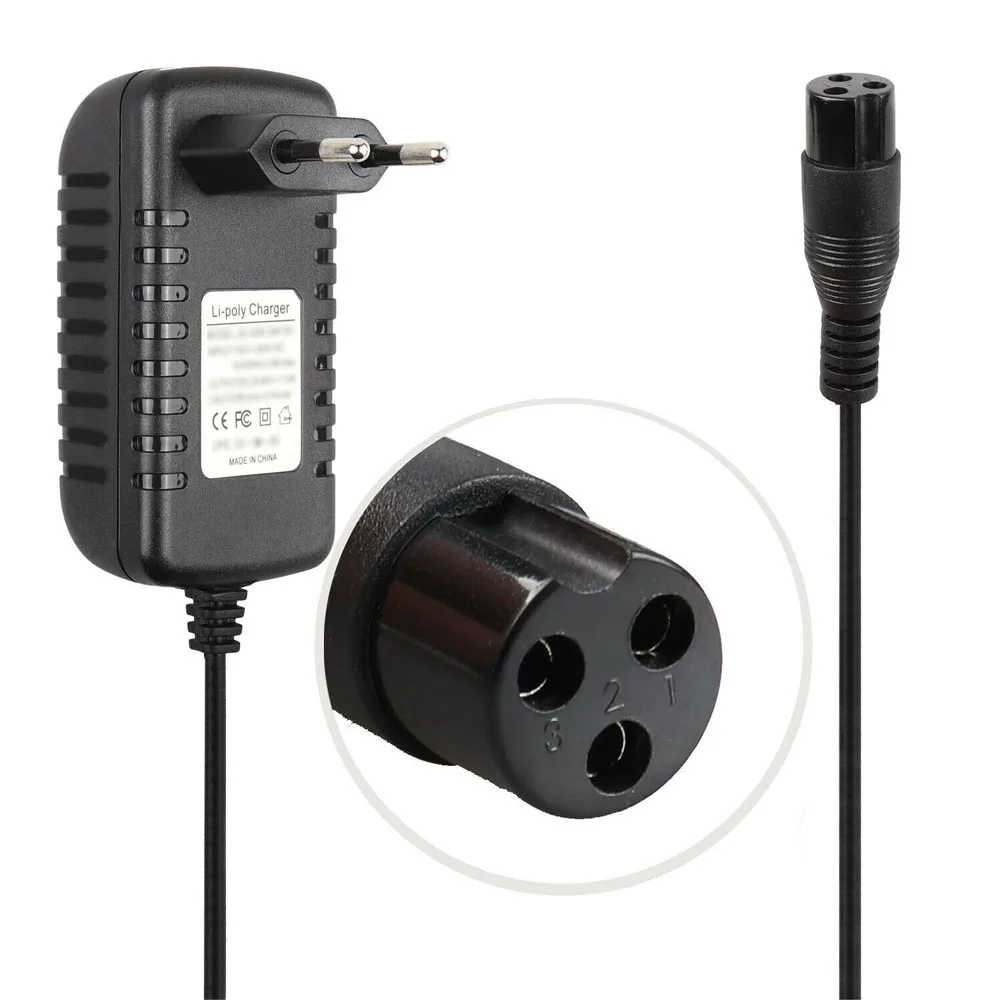 EU Plug Умный Баланс колеса Электрический Скутер зарядное устройство адаптер для бритвы скутер велосипед E100 E125 E150 E175 E300 E500 PR200 - Цвет: EU Plug