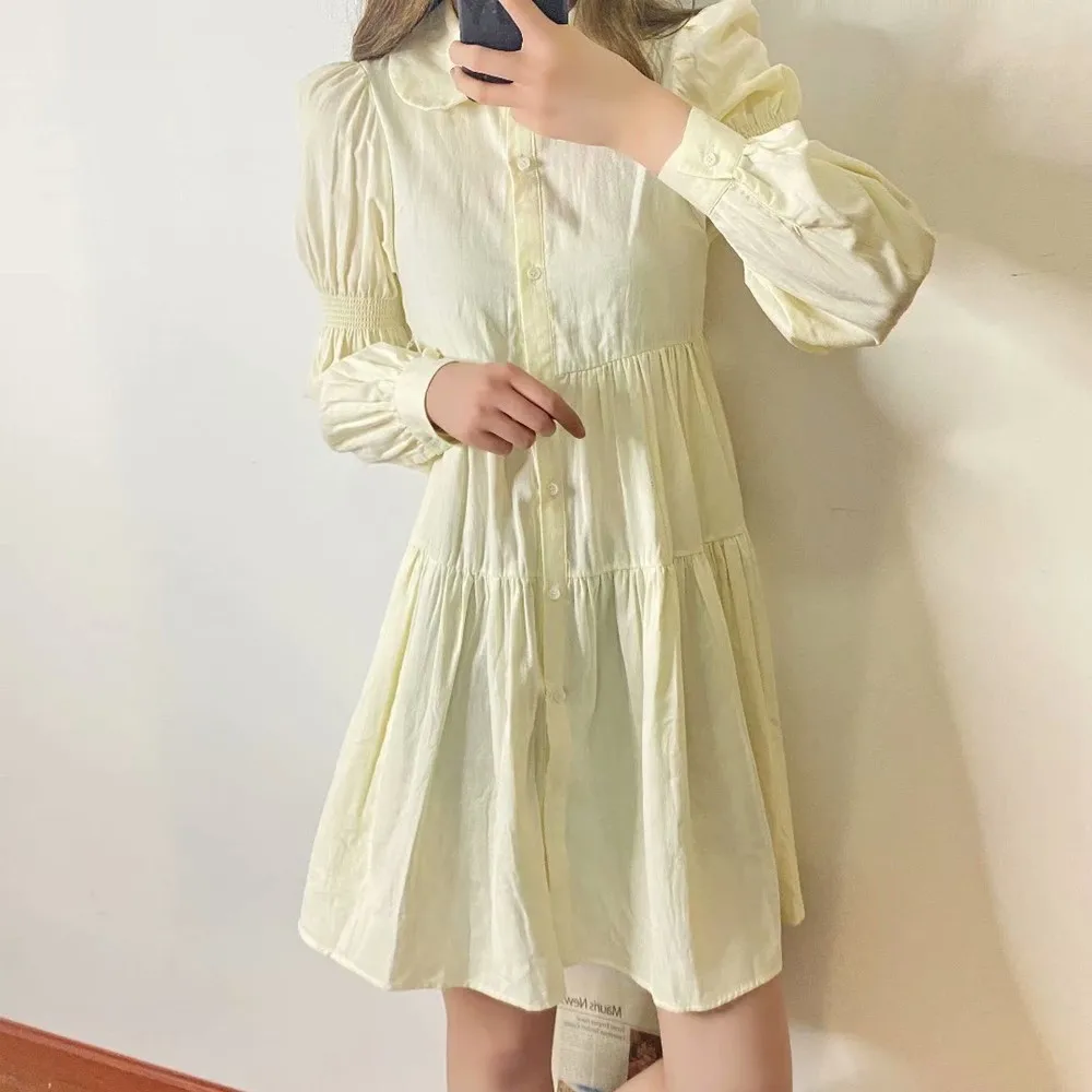 

Spring 2021 casual dress doll collar shirt dress women's T-shirt dress