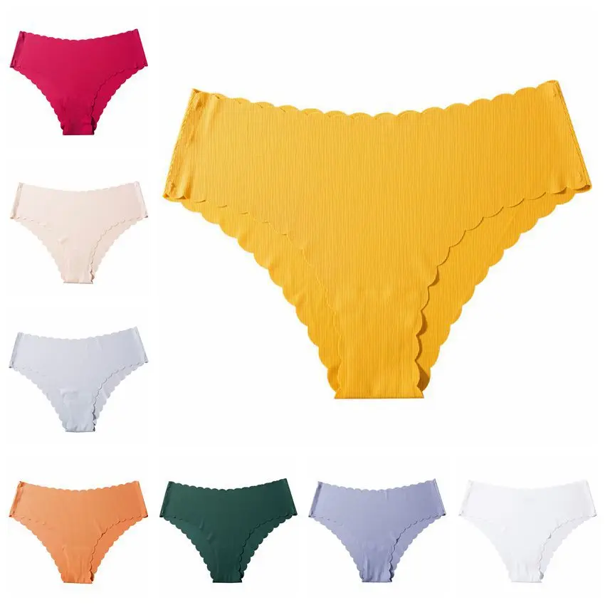 

Women Seamless No Feeling Panties Cotton Mid Waist Underwear For Female Girls Large Size Women's Panties Set Underpant Lingerie