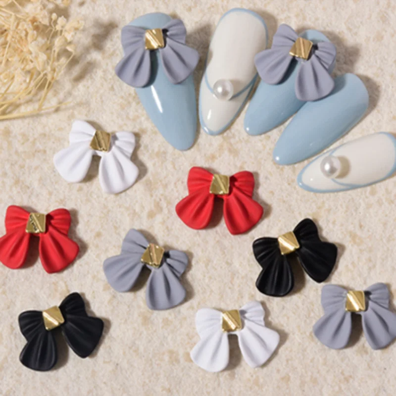

100pcs/lot Nail Art Metal Alloy Bowknot Decors Japanese Style Resin 3D Jewelry Charms Acrylic DIY Polishing Manicure Accessories