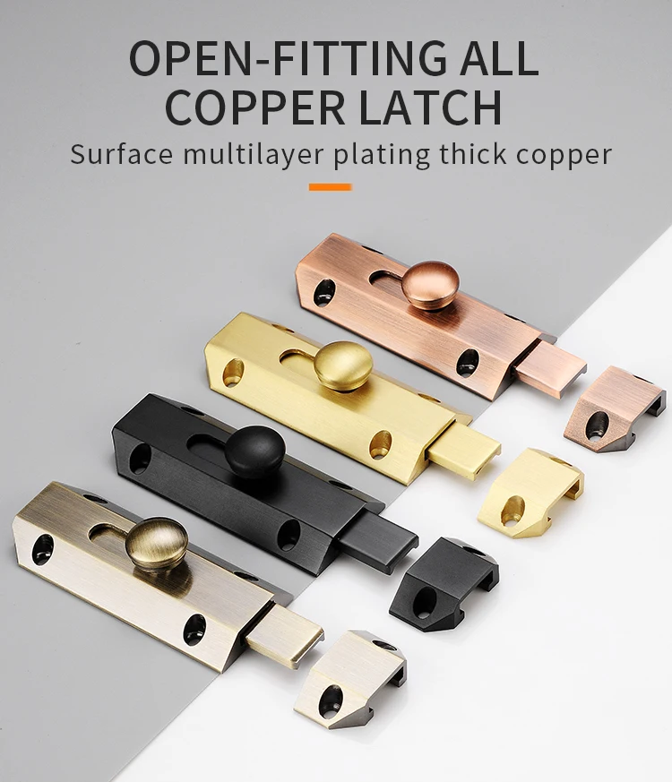 JZPENG утолщенная настенная дверная защелка из чистой меди медная вилла дверной