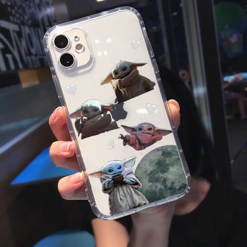 

Cute Lovely Baby Yodae-compatible Phone Case Transparent Case For Iphone 6 6s 7 8 Plus XR X XS 11 12 Pro Max