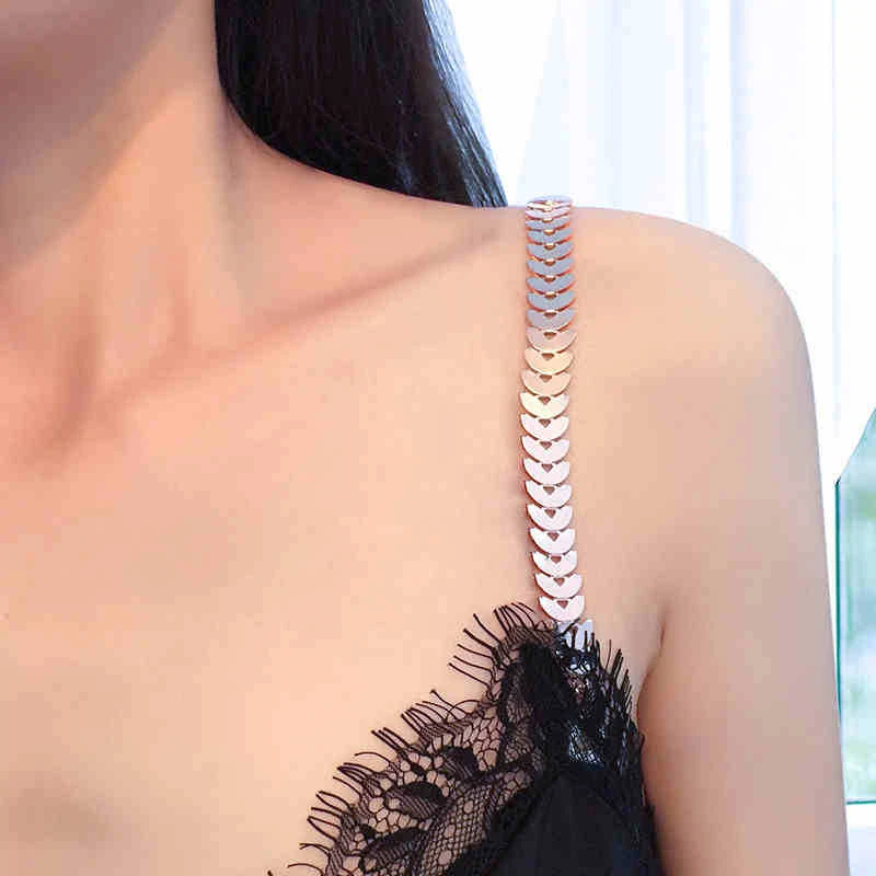 Leaves Metal Bras Straps Sexy Brassiere Invisiable Adjustable Lenceria Straps Beauty Back Shoulder Strap Underwear Bra Accessory