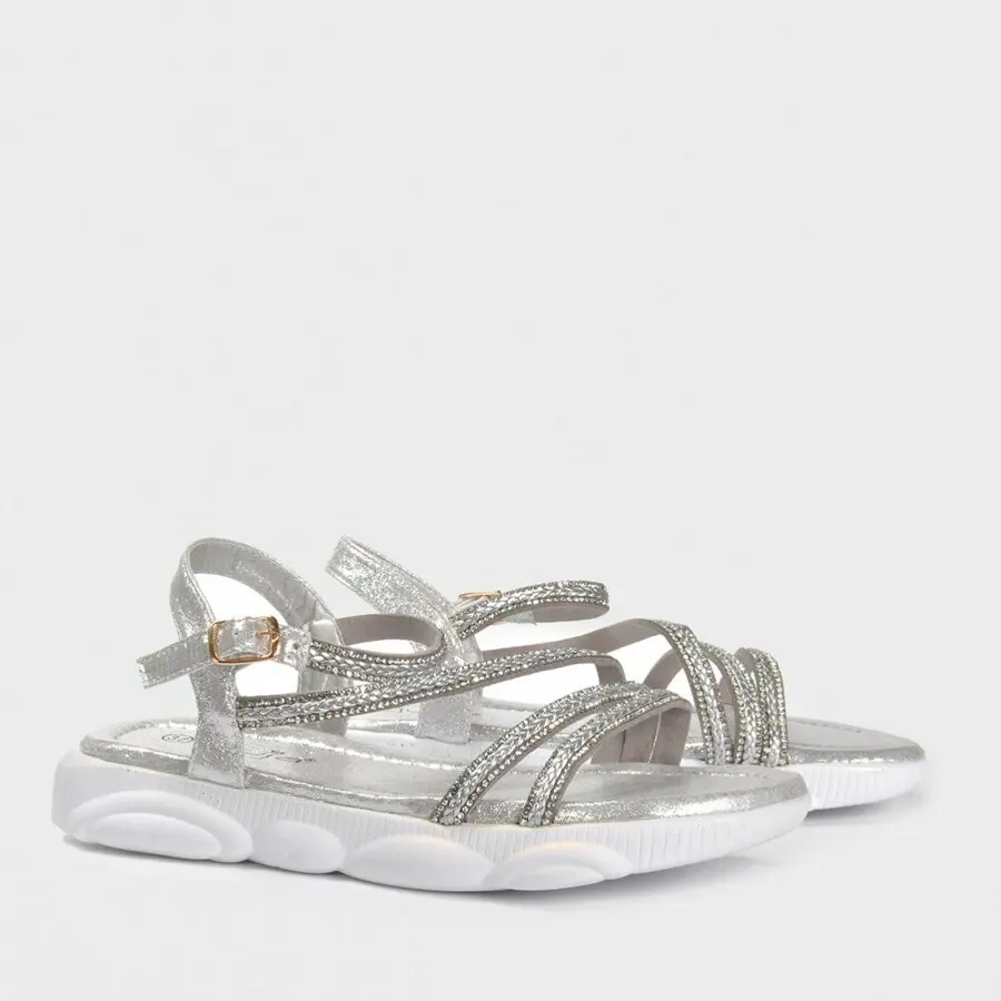 

Women Sandals Mink Shoes Women Silver Sandals Vzn20-151Y